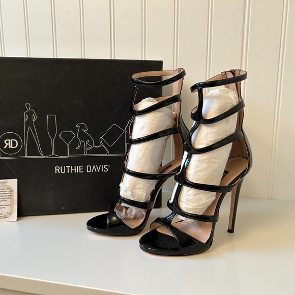 Ruthie Davis Twiggy Black Patent shoes size 37 - Picture 5 of 6